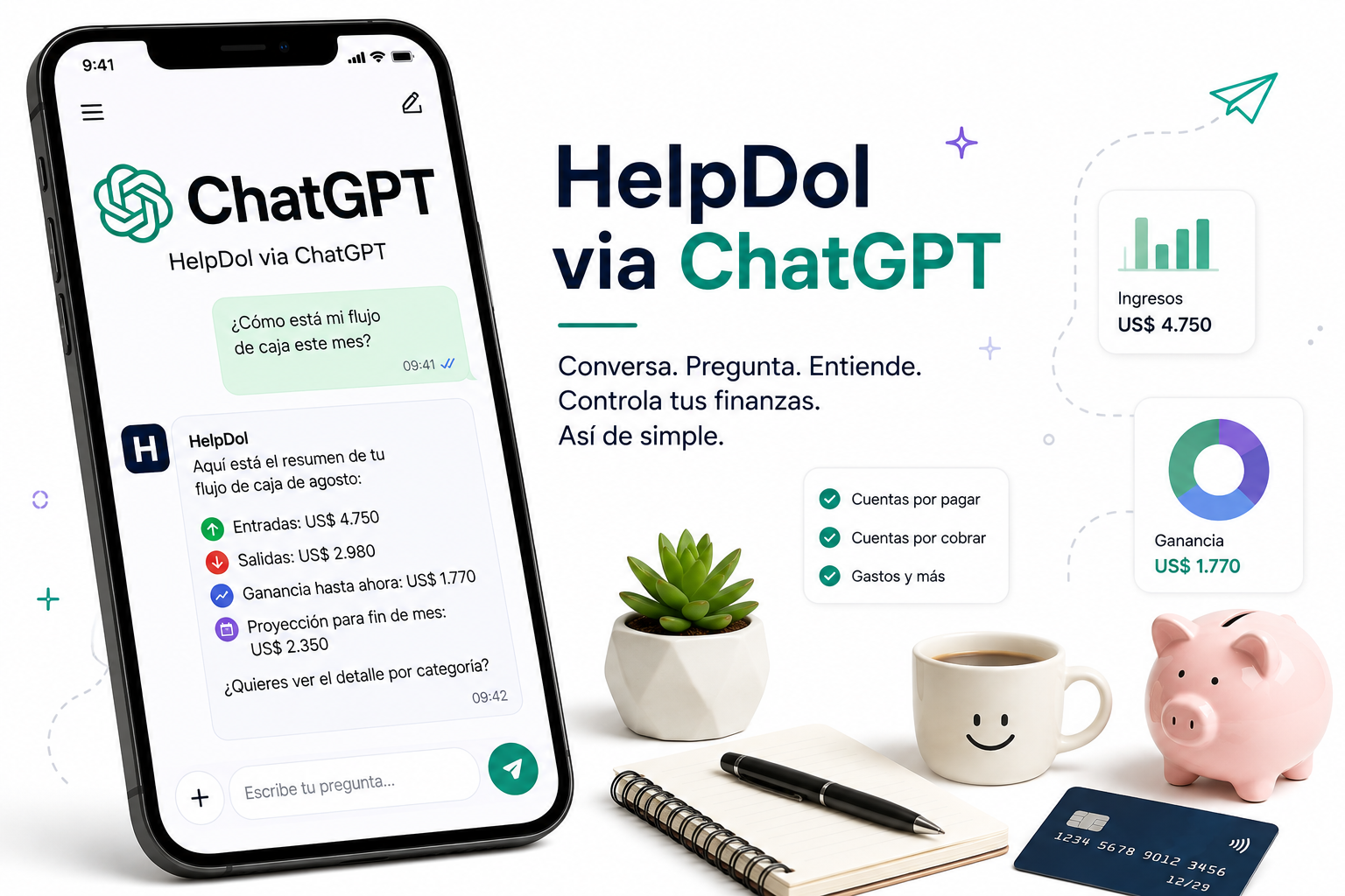 Helpdol via ChatGPT Alternativa a FreshBooks para hispanos
