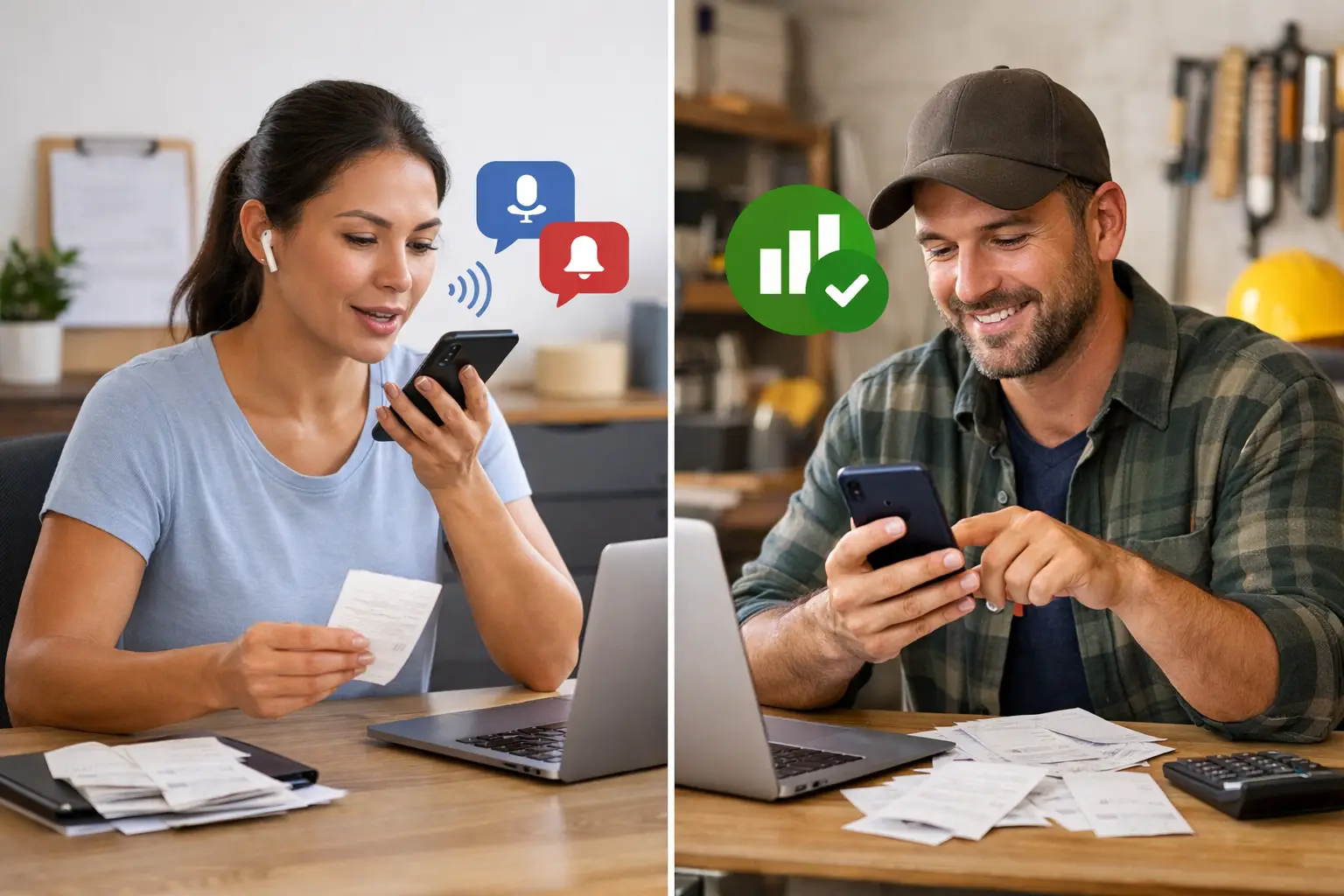 App de contabilidad con voz y notificaciones vs QuickBooks